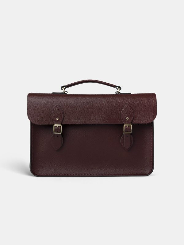 The Briefcase -  Oxblood Saffiano Im Angebot