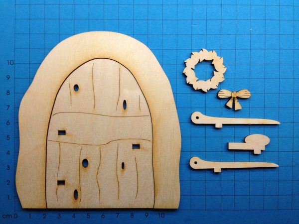 Bastelset aus Holz: kleine Weihnachtswichteltür mit Türkranz Online-Verkauf