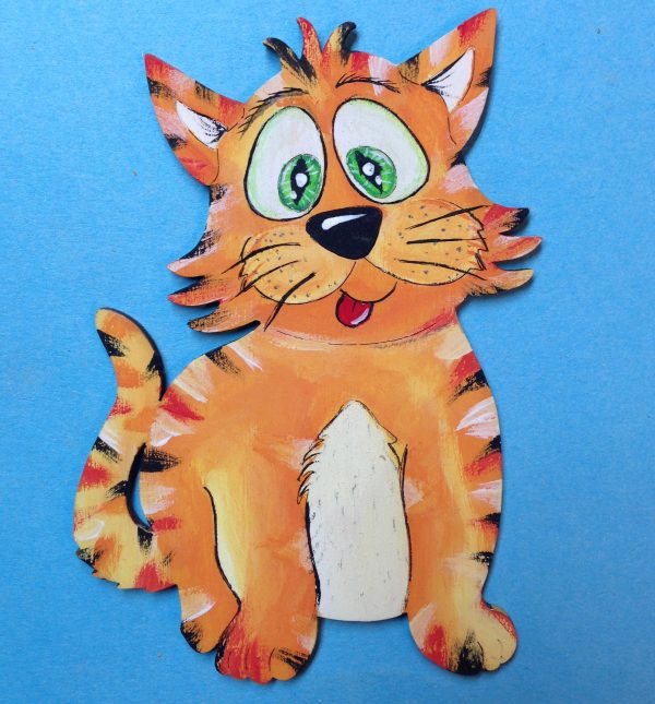 Katze sitzend aus Holz Zu verkaufen