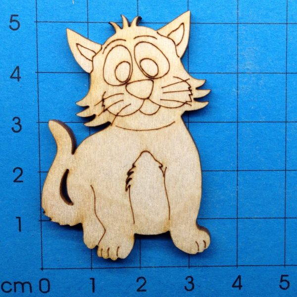 Katze sitzend aus Holz Zu verkaufen – Bild 4